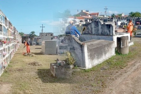 Secretaria de Obras realizou a manutenção e limpeza no Cemitério Municipal