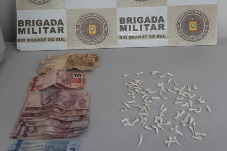 Brigada Militar prendeu homem por tráfico com 87 pedras de crack
