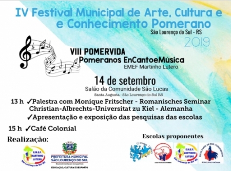 IV Festival Municipal de Arte, Cultura e Conhecimento Pomerano será realizado em 14 de setembro