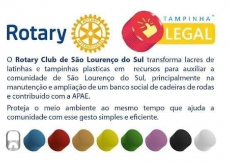 Rotary Club de SLS - Campanha Tampinha Legal e Lacre Solidário