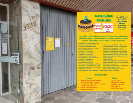 Aniversário Premiado do Grupo Corrente do Bem acontece nesta quinta-feira (17)