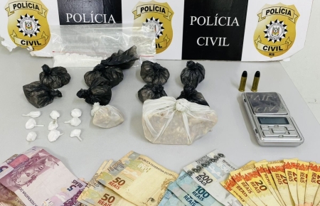Polícia Civil prendeu homem de 33 anos por tráfico de drogas na Lomba