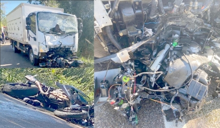 Motociclista faleceu em acidente entre moto e caminhão na ERS 265, em São Lourenço do Sul