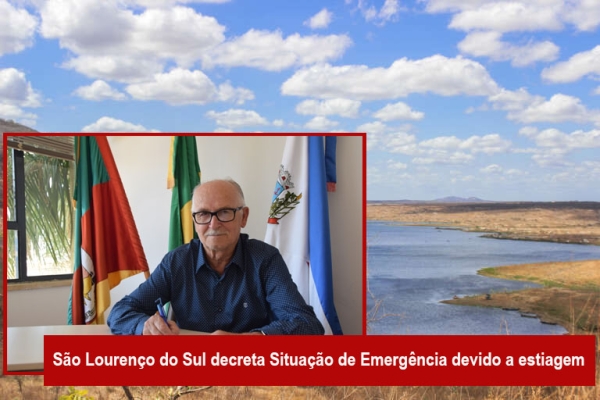 São Lourenço do Sul decreta Situação de Emergência devido a estiagem
