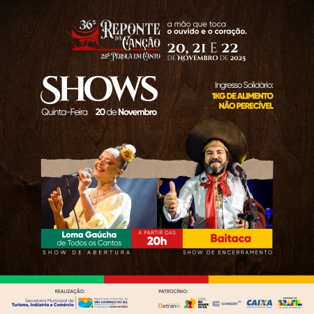 Confira a programação de quinta-feira no Reponte