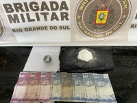 Brigada Militar efetua prisão por tráfico de drogas em Camaquã
