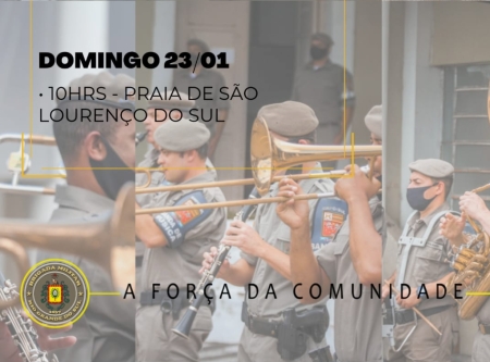 CRPO SUL: Banda Musical da Brigada Militar se apresenta neste domingo na praia de São Lourenço