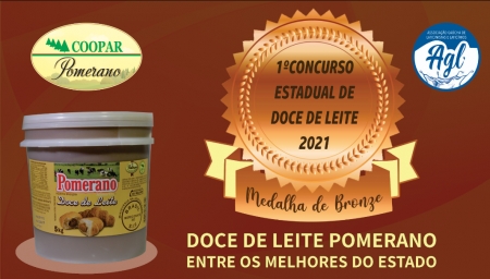 DOCE DE LEITE POMERANO FOI ELEITO NOVAMENTE UM DOS MELHORES DO ESTADO