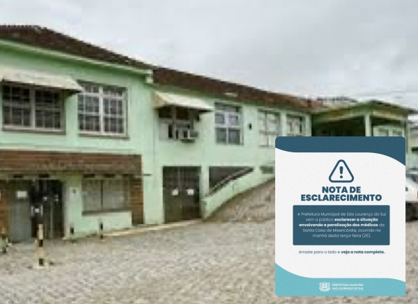 Prefeitura divulgou nota de esclarecimento Sobre a situação envolvendo a paralisação dos médicos da Santa Casa