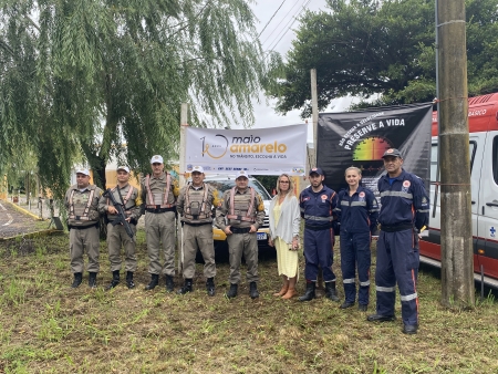 Secretaria de saúde, PRE,  SAMU e SMOU realizam a Campanha Maio Amarelo em São Lourenço do Sul