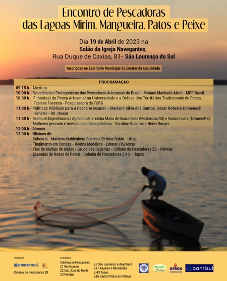Encontro de Pescadoras das Lagoas Mirim, Mangueira, Patos e Peixe acontece dia 19 de abril