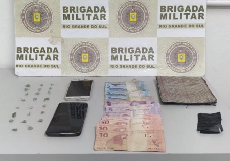 Brigada Militar  prende homem por tráfico de drogas nesta quarta-feira (3)