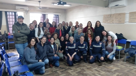 Professores participaram de formação com Equipe do Samu e Corpo de Bombeiros