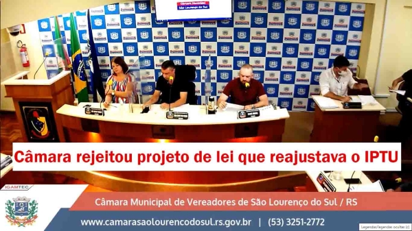 Câmara rejeitou projeto de lei que reajustava o IPTU 