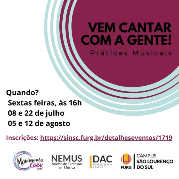 FURG São Lourenço convida comunidade interna e externa para práticas musicais