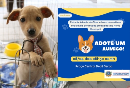 Feira de Adoção de Cães e a troca de resíduos recicláveis acontece neste sábado (8)
