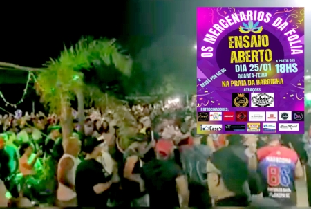 Nesta quarta-feira acontece o ensaio aberto do Mercenários da Folia