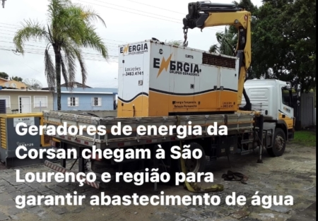 Geradores de energia da Corsan chegam a São Lourenço e região para garantir abastecimento de água
