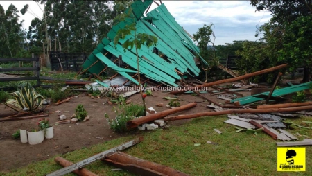 Chuva forte e ventania causam danos na colônia de SLS