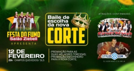 Escolha da Corte da Festa do Fumo do Salão Ziebell acontece dia 12 de fevereiro