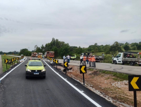 Trecho da duplicação de BR 116 foi liberado entre São Lourenço e Turuçu