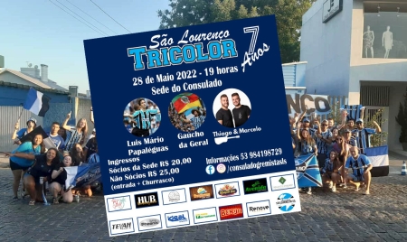 Consulado Gremista de SLS realiza programação de aniversário neste sábado (28)