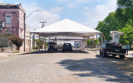 Espaço para a Feira do Livro de São Lourenço começa a ganhar forma