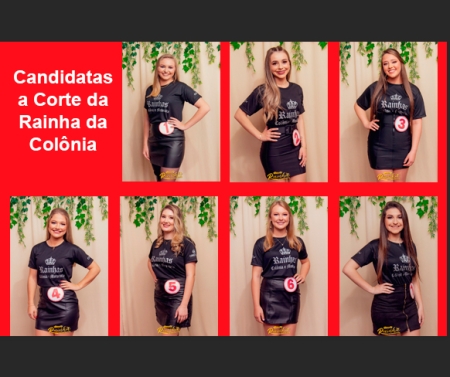 Confira as Candidatas a Corte da Rainha da Colônia: Tituladas serão conhecidas na Festa do Colono e Motorista neste domingo